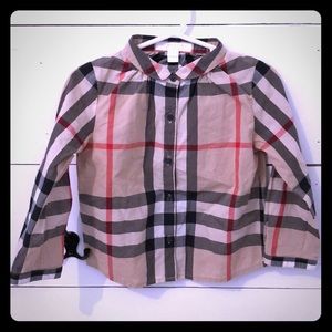 Burberry Peter Pan collar 2Y plaid button up